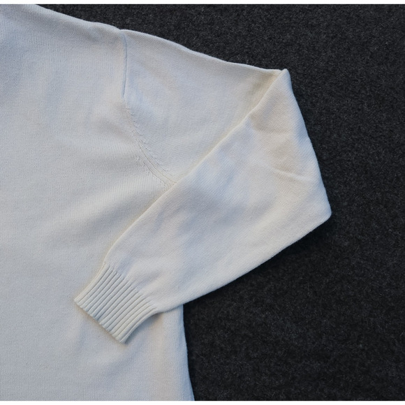 OSCAR DE LA RENTA Ivory Sweater Mens Ivory Sz XL 1/4-Zip Agryle Cotton Geek EUC - Picture 9 of 15